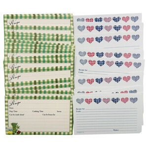 Vintage Recipe Cards Lot of 69 Blank Unused Hearts Vegetable Plaid Retro Current